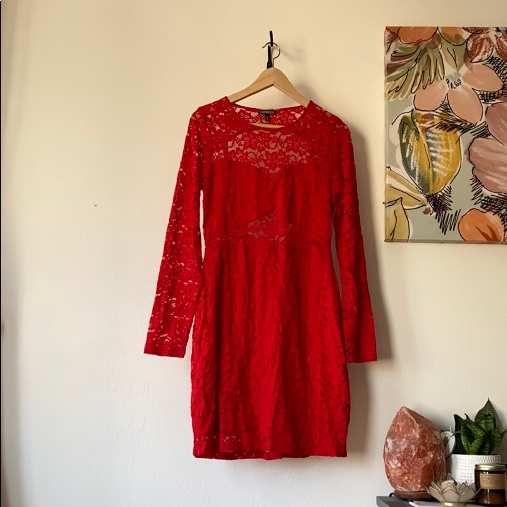 Red backless dress